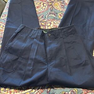 Navy docker style pleated front pants pants by Hunt Club